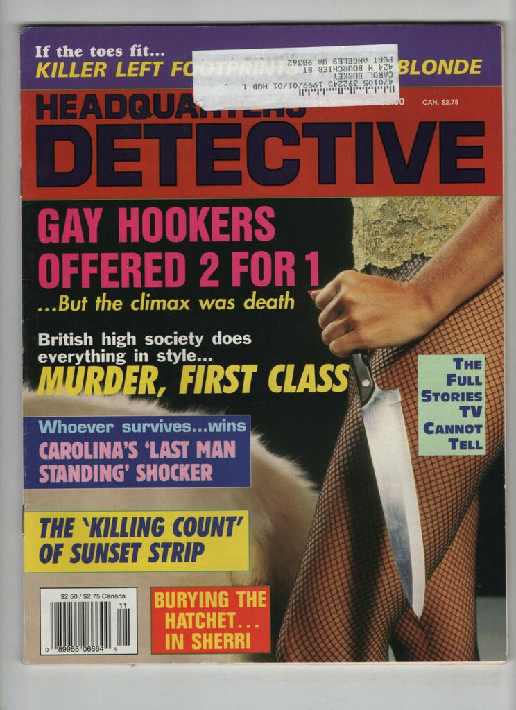 Headquarters Detective Mag Murder, First Class November 1998 051120nonrh