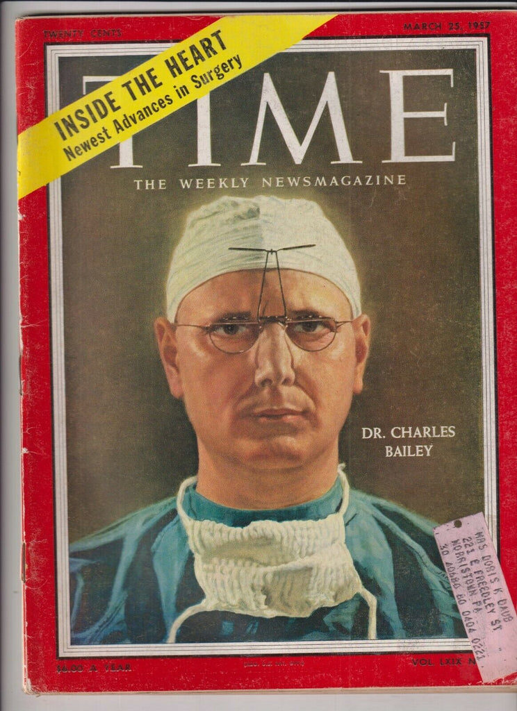 Time Magazine Dr. Charles Bailey March 25, 1957 111919nonr