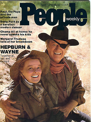 People Magazine November 18 1974 John Wayne Katharine Hepburn EX 012116jhe