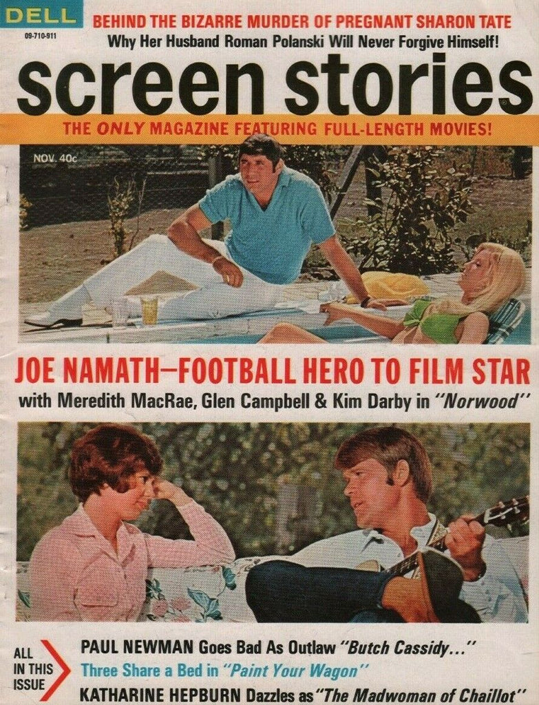 Screen Stories November 1969 Joe Namath Paul Newman Katharine Hepburn 062819DBE