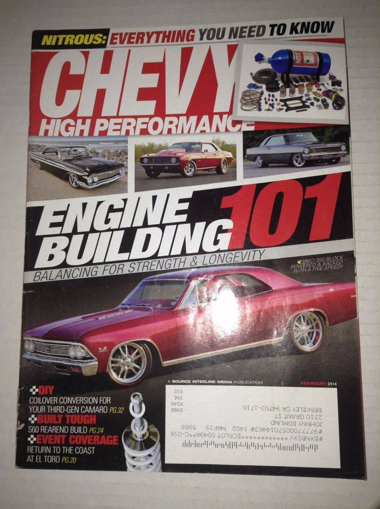 Chevy High Performance Magazine Engine Building 101 February 2014 031317NONRH