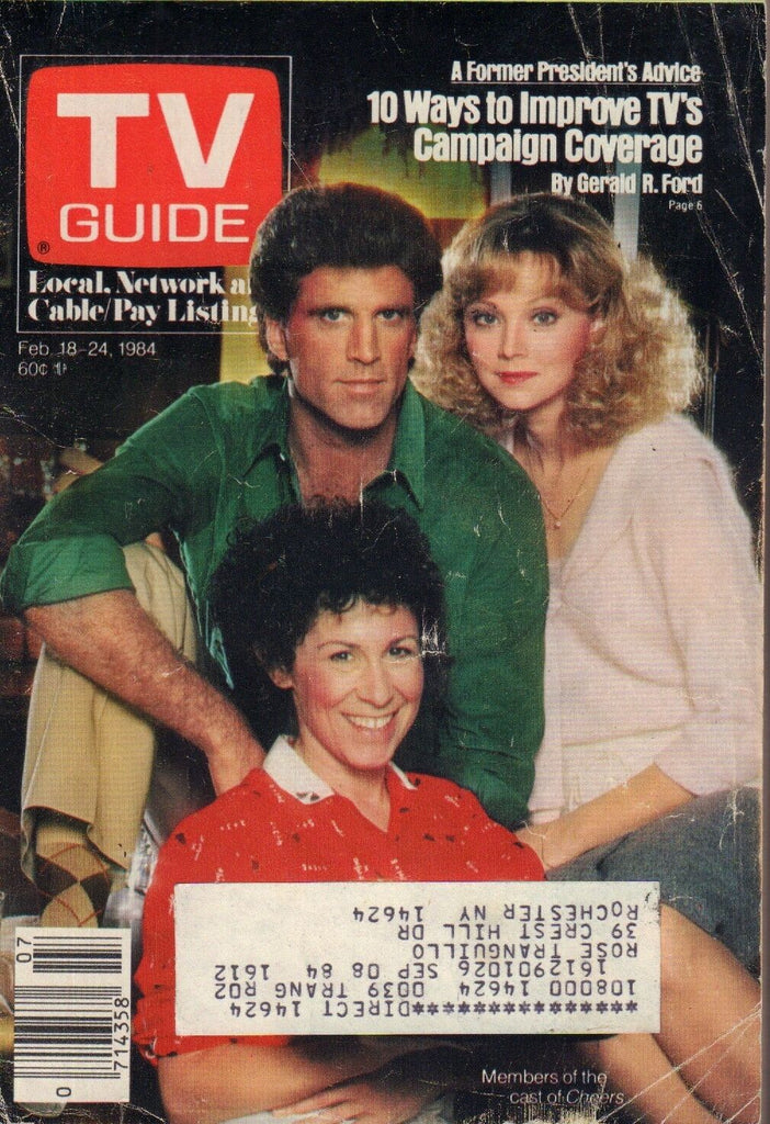 TV Guide Magazine Feb. 18-24 1984 Ted Danson Cheers 090917nonjhe