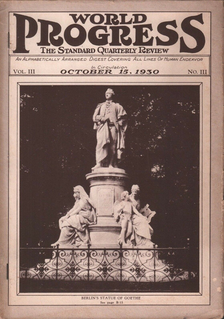 World Progress October 15 1930 Berlins Statue of Goethe 082118DBE