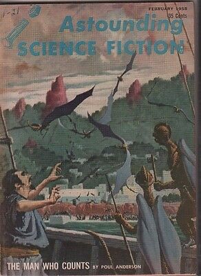 Astounding Science Fiction February 1958 Poul Anderson VG 010516DBE