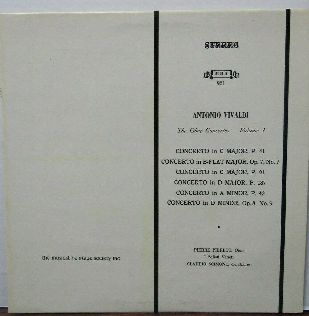 Antonio Vivaldi the Oboe Concertos Volume 1 vinyl MSH951 020120LLE
