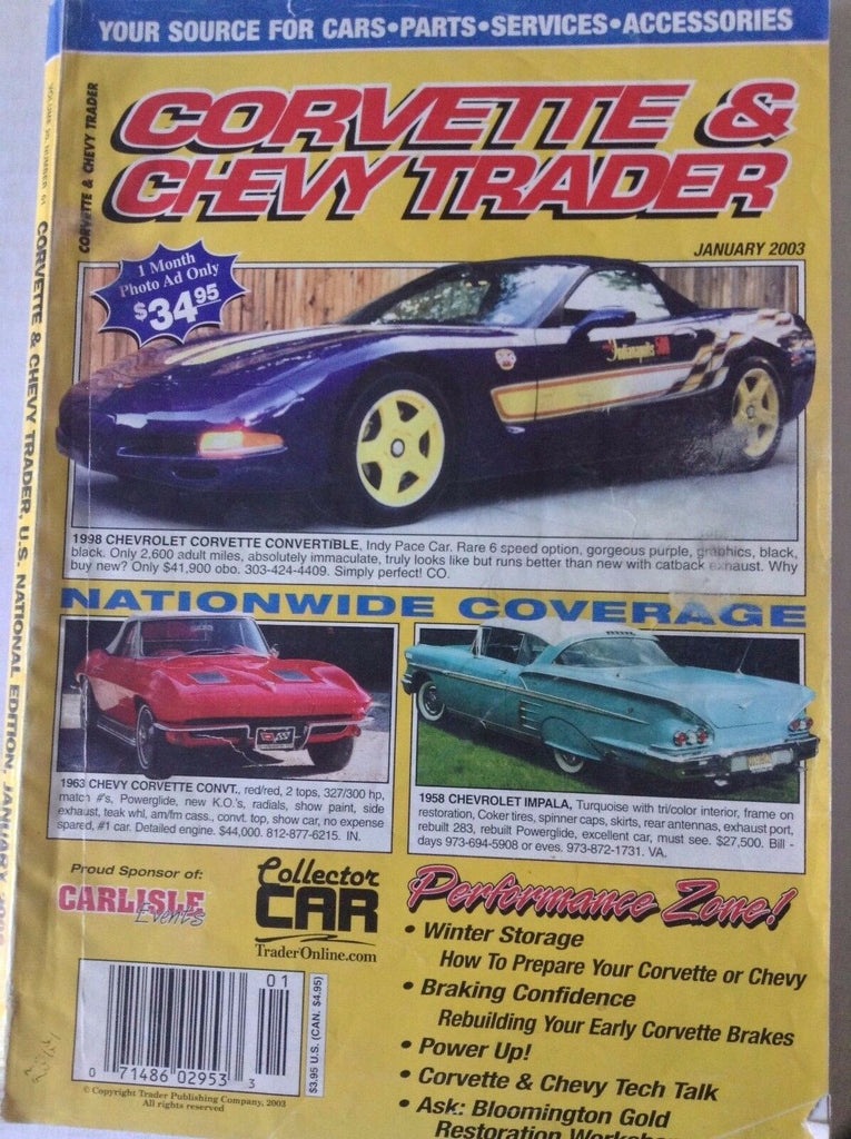 Corvette & Chevy Trader Magazine Nationwide Cover January 2003 081817nonrh2