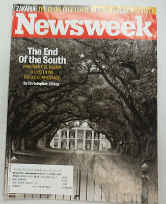Newsweek Magazine The End Of The South Barack Obama McCain August 2008 052615R2