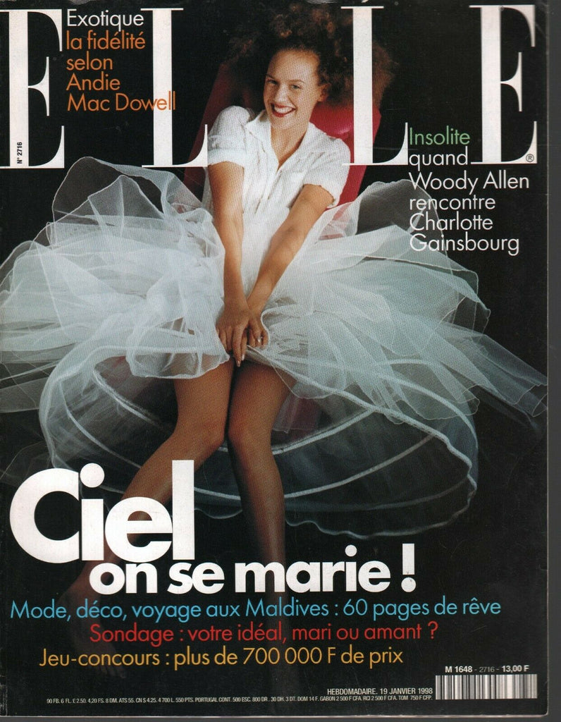 Elle French Fashion January 19 1998 Woody Allen Andie MacDowell 091820ame