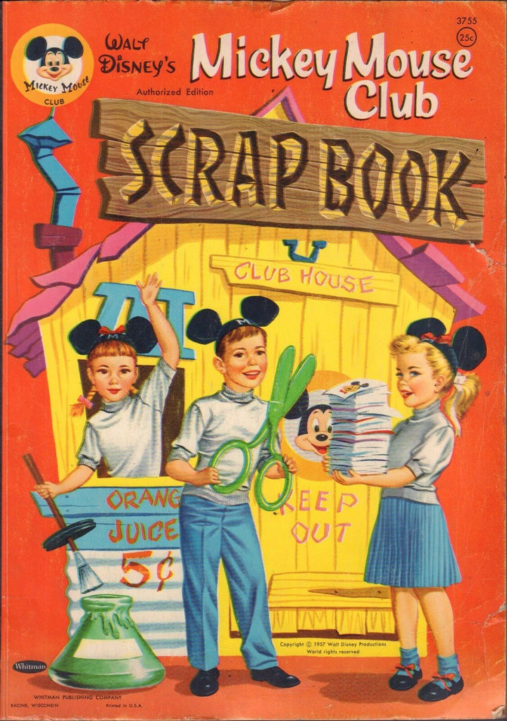 Mickey Mouse Club Whitman Scrap Bool 1957 Walk Disney Gd 110716DBE