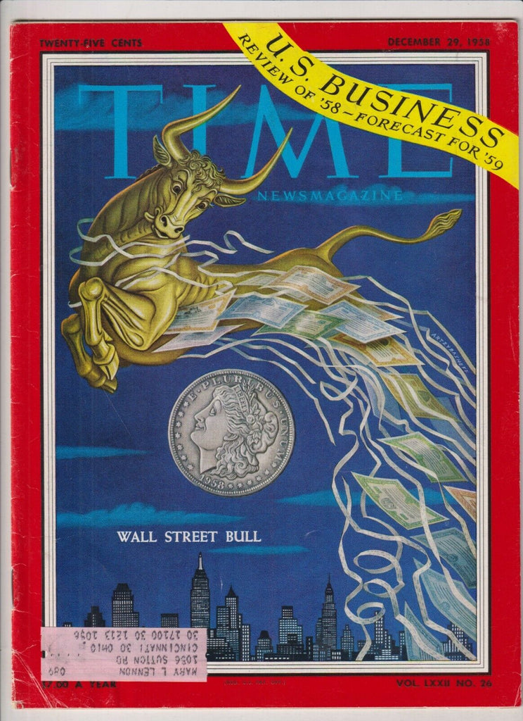 Time Mag Wall Street Bull December 29, 1958 021720nonr