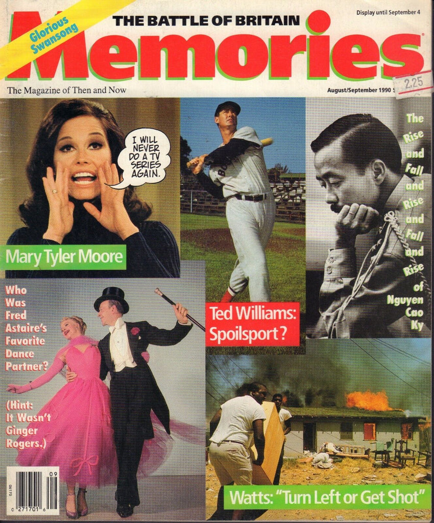 Memories Magazine Aug./Sept. 1990 Ted Williams Mary Tyler Moore 081817nonjhe