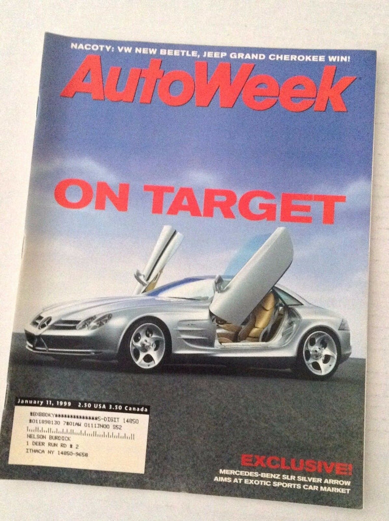 Autoweek Magazine Mercedes-Benz SLR Silver January 11, 1999 020617RH