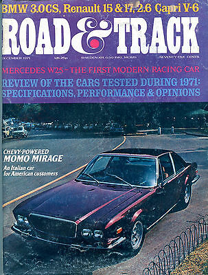 Road & Track Magazine December 1971 Chevy-Powered Momo Mirage VGEX 122415jhe