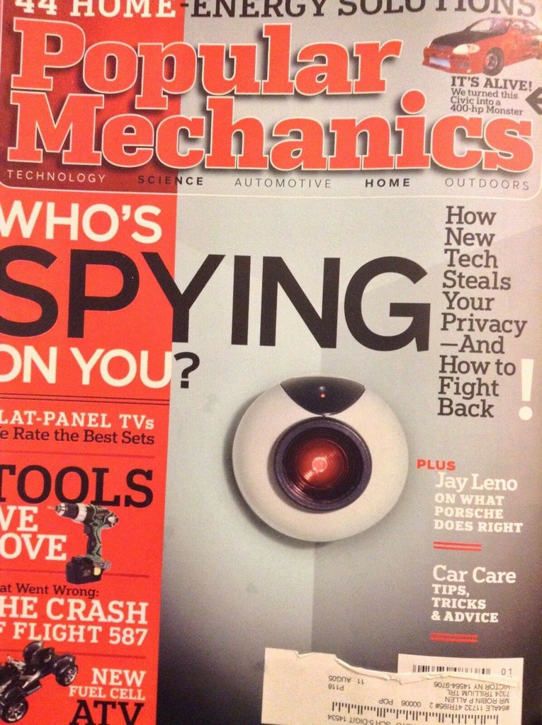 Popular Mechanics Magazine Who's Spying On You January 2005 051218nonrh