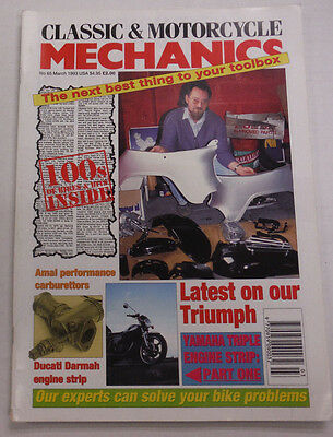 Motorcycle Mechanics Magazine Yamaha Triple Engine Strip March 1993 012915R2