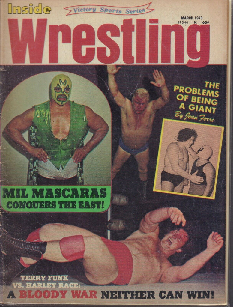 Inside Wrestling March 1973 Mil Mascaras Terry Funk Harley Race 022719DBE