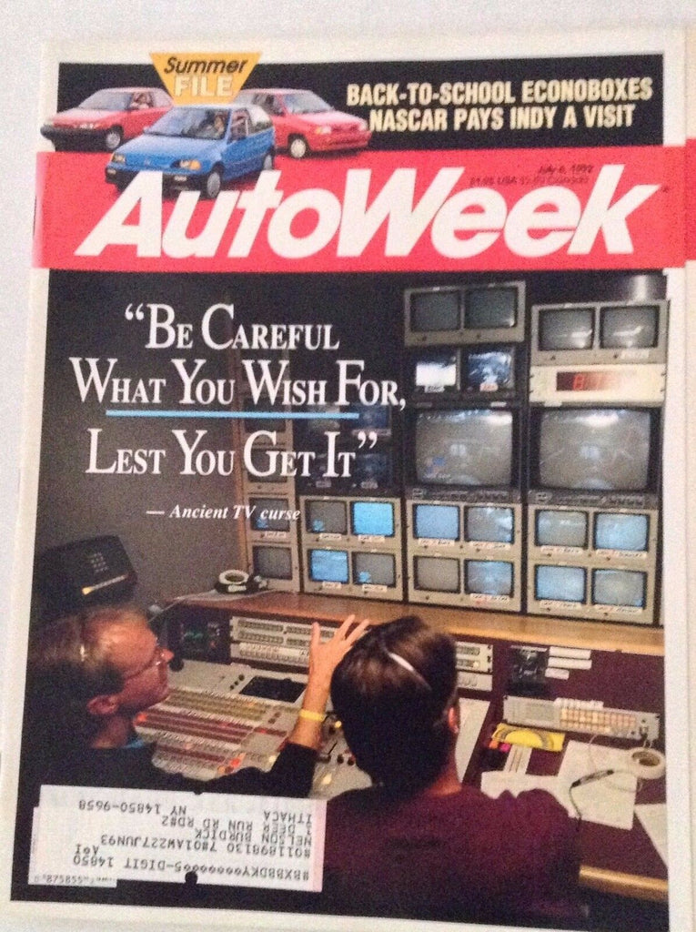 Autoweek Magazine Nascars Tests Waters At Indy July 6, 1992 011617rh