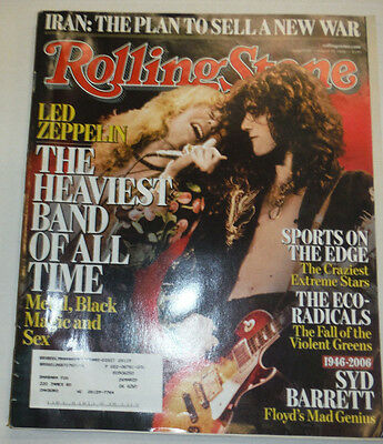 Rolling Stone Magazine Led Zeppelin & Syd Barrett August 2006 021615R