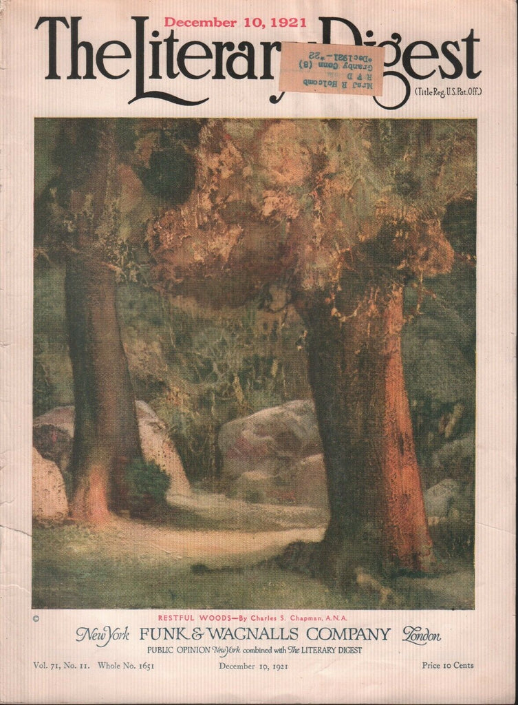 The Literary Digest December 10 1921 Restful Woods Charles S Chapman 101618ame