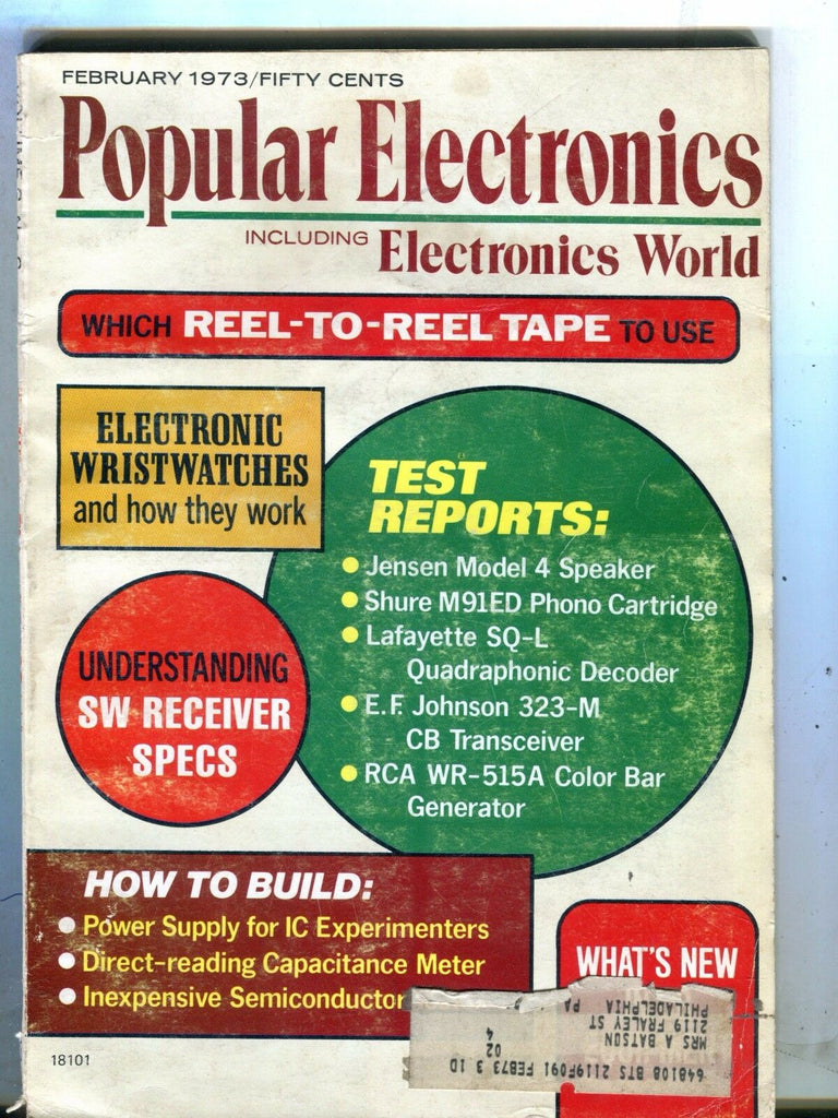 Popular Electronics Magazine February 1973 Reel-To-Reel Tape 070517nonjhe