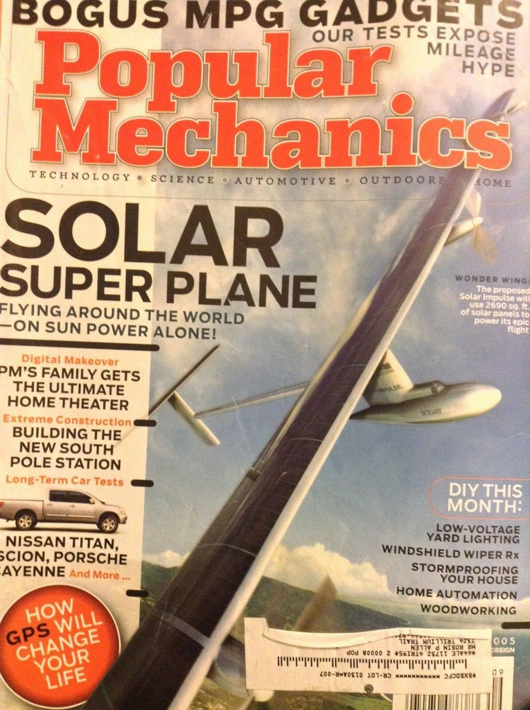 Popular Mechanics Magazine Solar Super Plane September 2005 051218nonrh