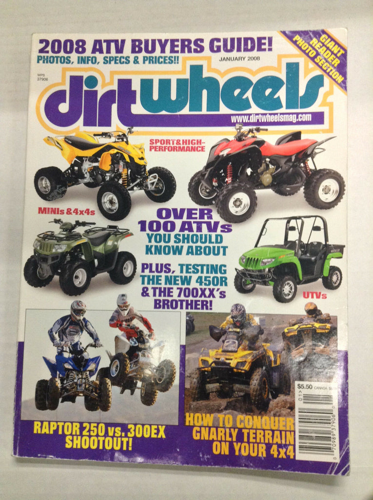 Dirt Wheels Magazine Minis & 4x4s 100 Atvs January 2008 032617nonR
