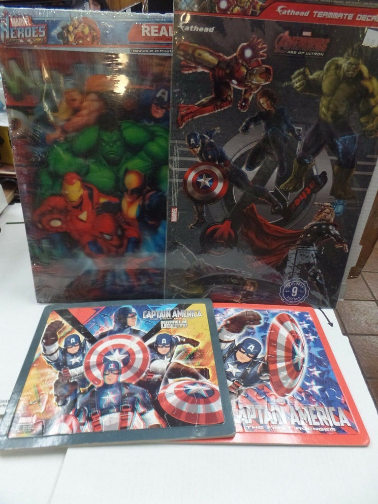Captain America Lot of 4, Puzzles, Wall Hangers, 3 Image 121516DBL