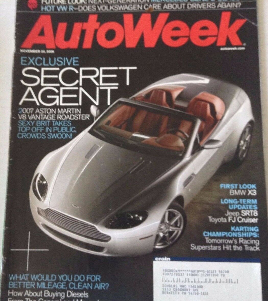 AutoWeek Magazine BMW X3 Jeep SRT8 FJ Cruiser November 20, 2006 080217nonrh
