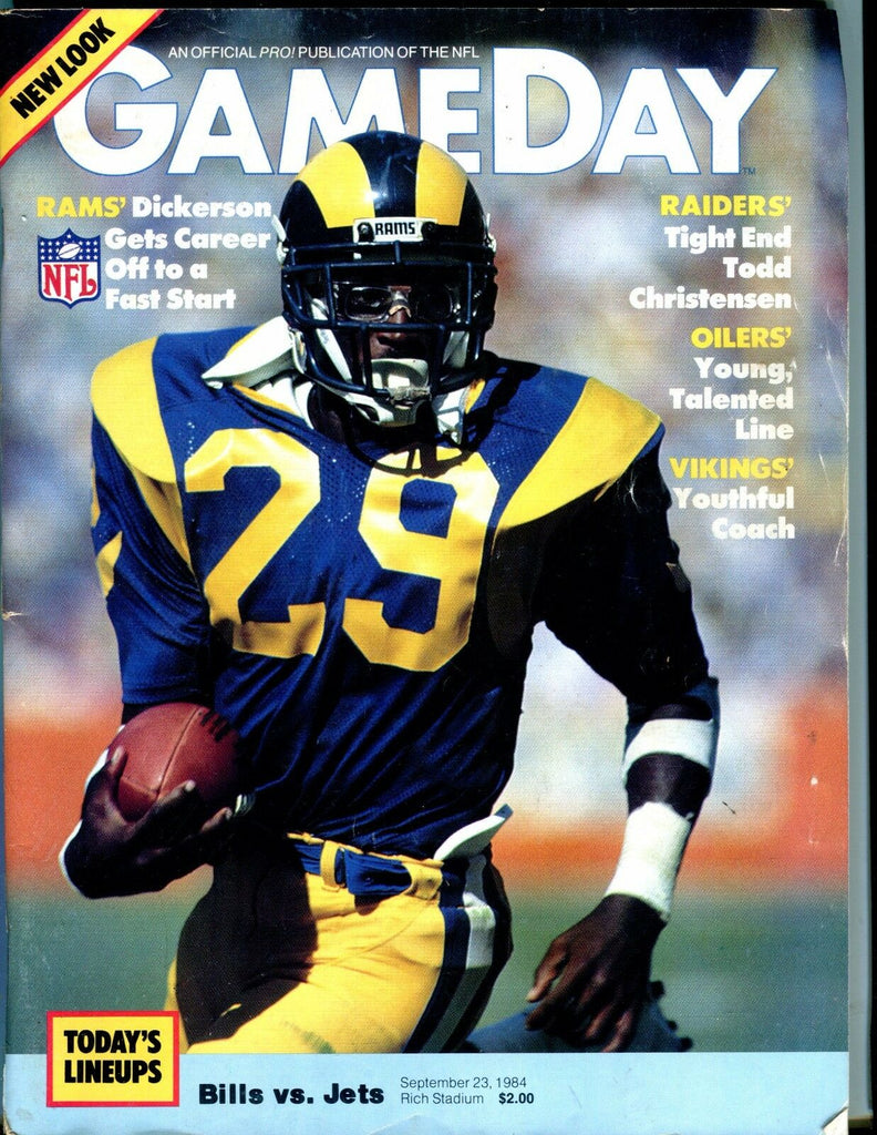 GameDay Magazine Bills vs. Jets 1984 Eric Dickerson EX 051917nonjhe