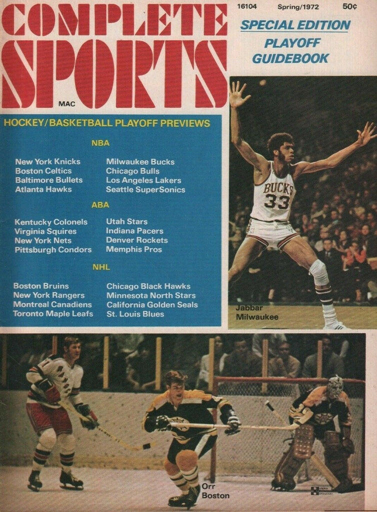 Complete Sports Spring 1972 Kareem Abdul-Jabbar Orr Boston 050719DBE2