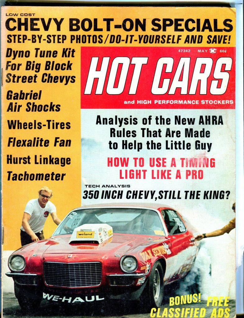 Hot Cars Magazine May 1972 350 Inch Chevy GD No ML 041417nonjhe