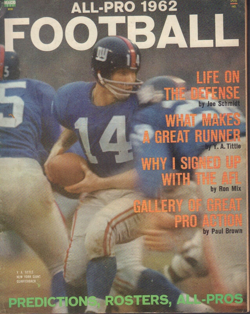 All-pro 1962 Football Maco Y.A. Tittle Paul Brown 042018DBE