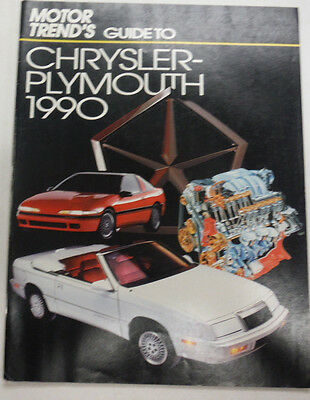 Motor Trend's Magazine Chrysler Plymouth 1990 060915R