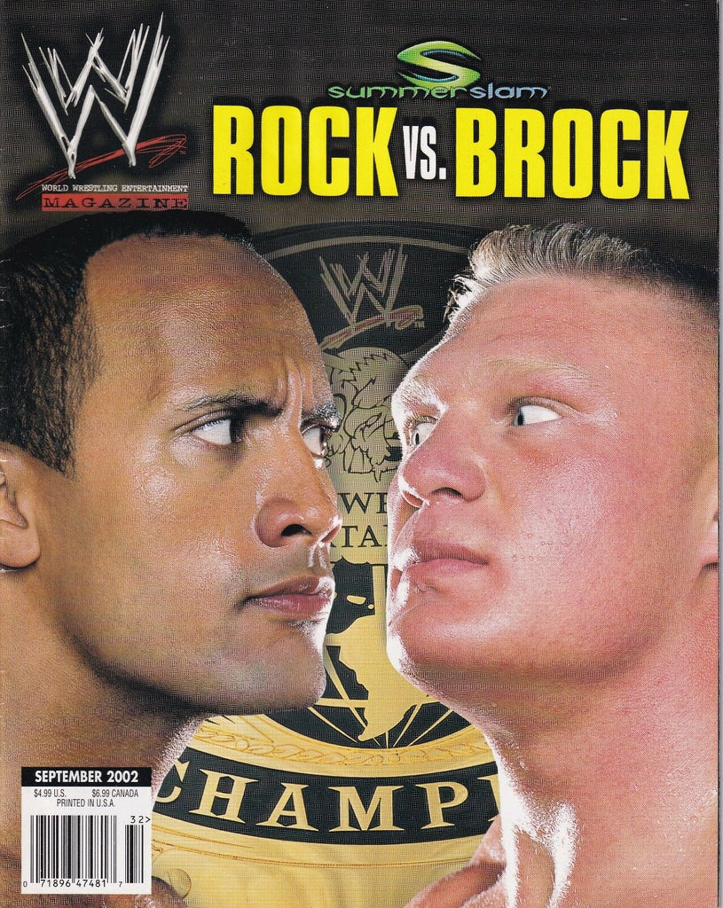 WWE Magazine The Rock Vs Brock Summerslam September 2002 012919nonr