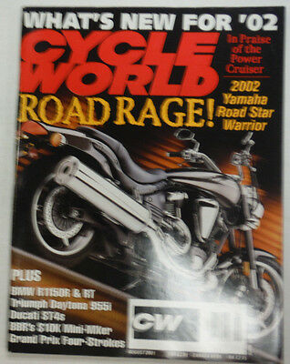 Cycle World Magazine 2002 Yamaha Road Star Warrior August 2001 NO ML 051615R
