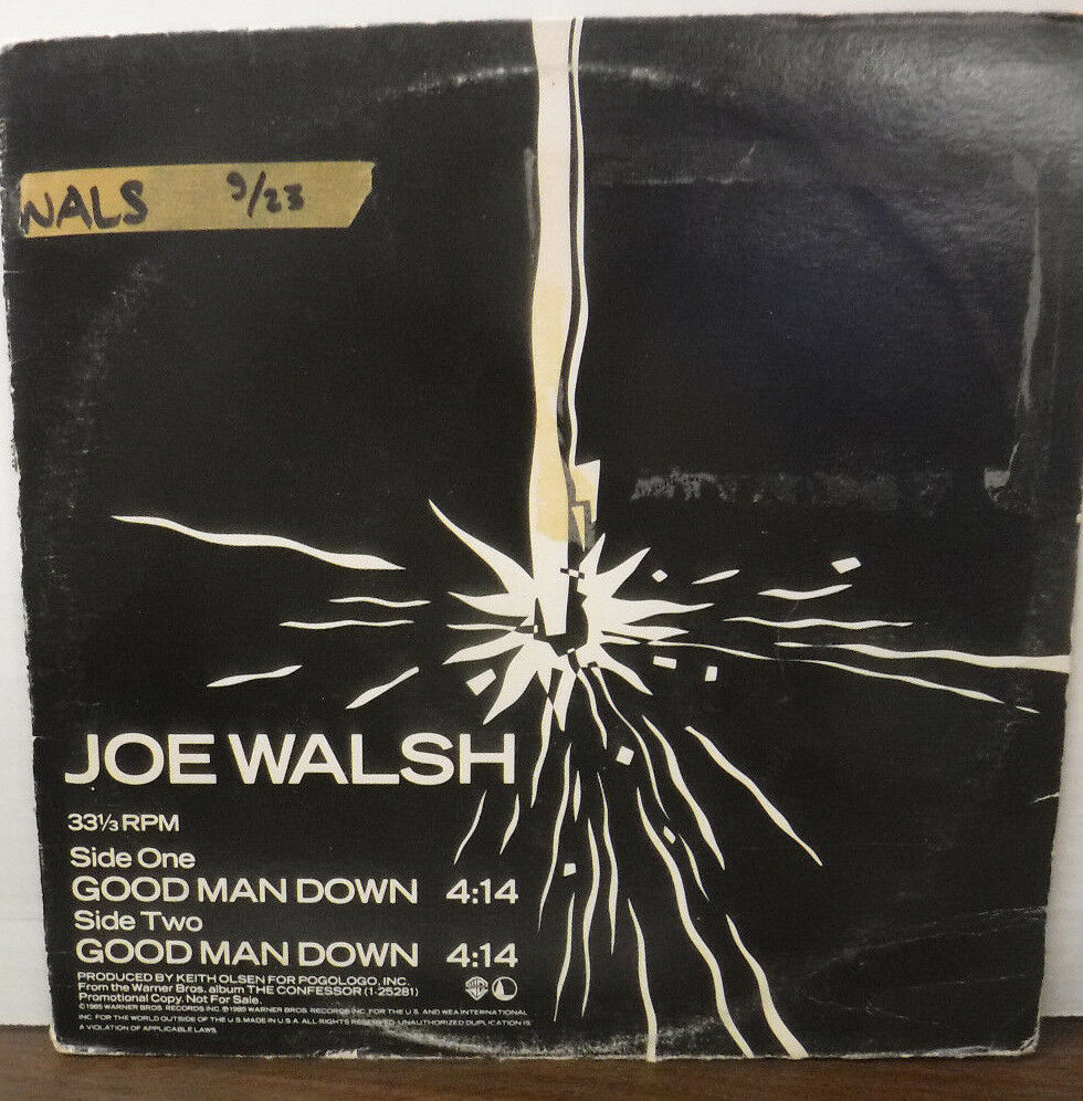 PROMO Joe Walsh Good Man Down 12" single vinyl PRO2340 020318LLE