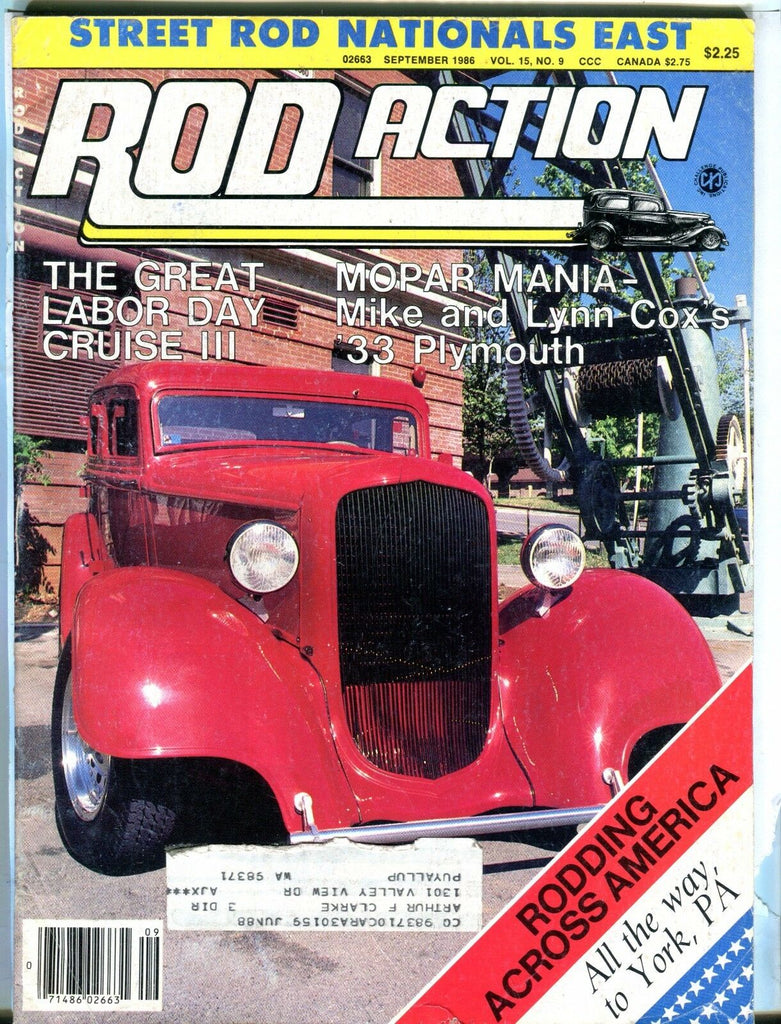 Rod Action Magazine September 1986 '33 Plymouth EX w/ML 031317nonjhe