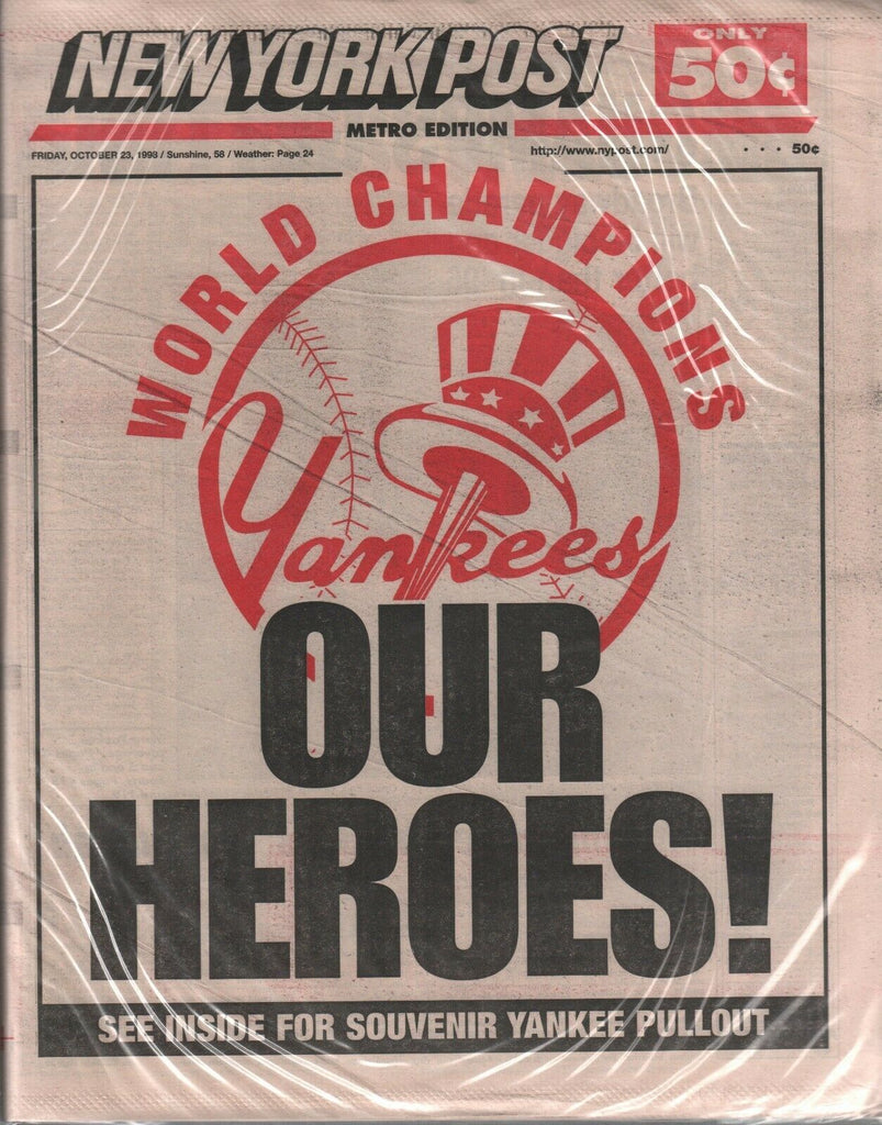 New York Post October 23 1998 New York Yankees World Champions 020320AME