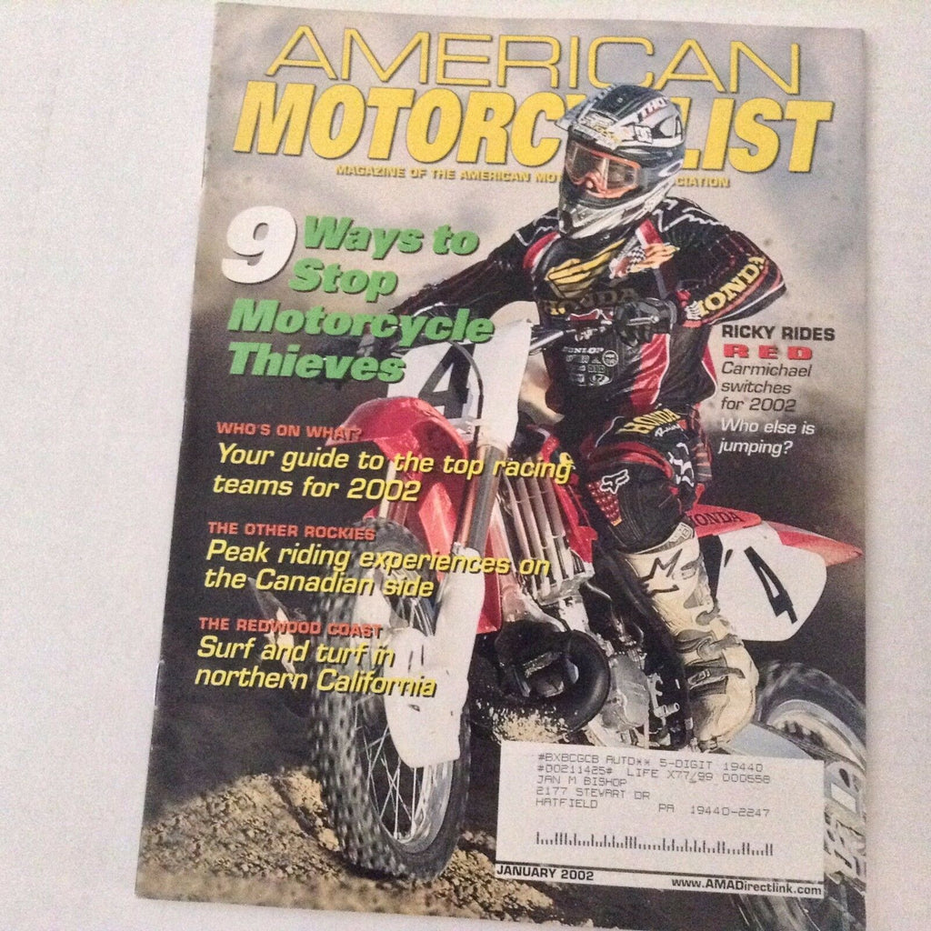 American Motorcyclist Magazine Ricky Carmichael January 2002 061617nonrh