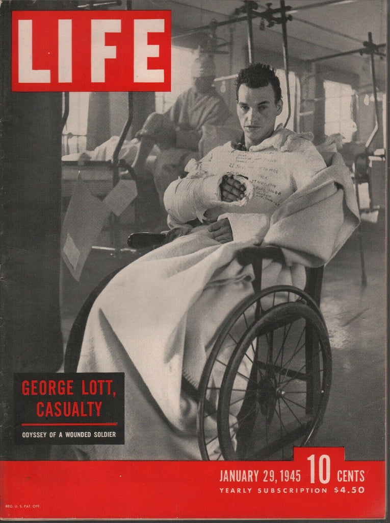 Life January 29 1945 George Lott Causalty Wounded Soldier WWII Ads 082019AME