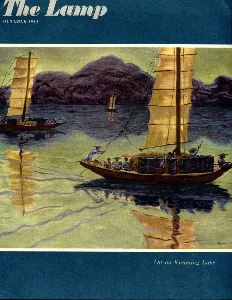 The Lamp Magazine October 1943 Oil On Kunning Lake EX No ML 100316jhe