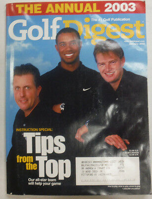 Golf Digest Magazine Tiger Woods Phil Mickelson January 2003 060515R