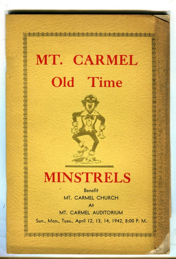 Mt. Caramel Old Time Minstrels Benefit Program 1942 GD 101016jhe