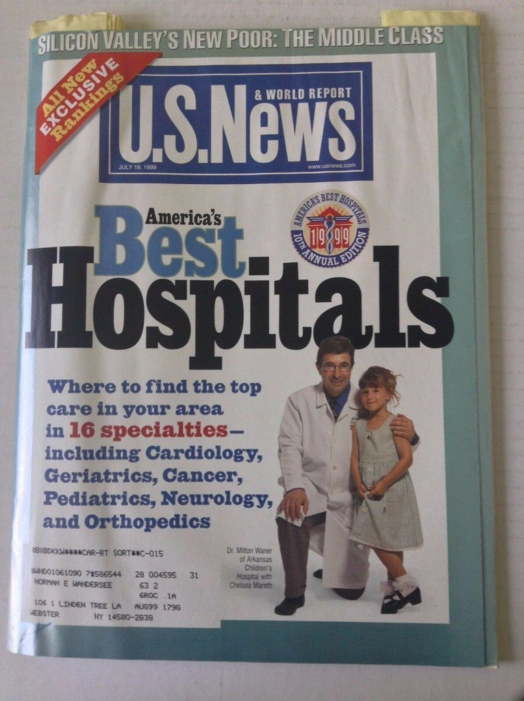 U.S. News Magazine Best Hospitals 16 Specialties July 19, 1999 051117nonrh