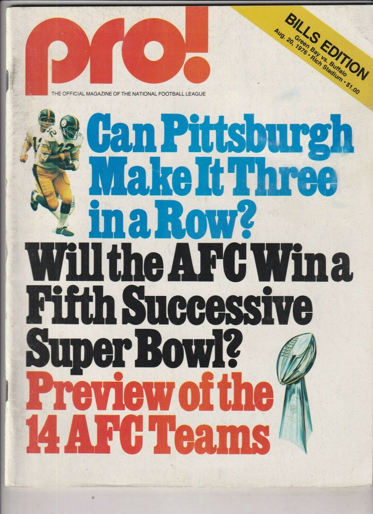 Pro! Mag Green Bay Vs Buffalo Bills August 20, 1976 021020nonr
