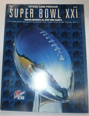 Super Bowl XXI Magazine Denver Broncos Vs New york Giants January 1987 081815R