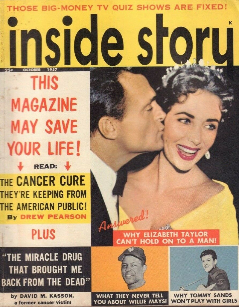 Inside Story October 1957 Willie Mays Elizabeth Taylor Tommy Sands 013119DBE2
