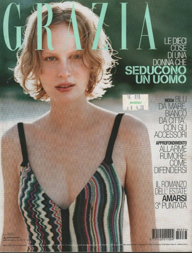 Grazia Italian Fashion Magazine 21/8/1998 Max Mara Mila Schon 052819DBE
