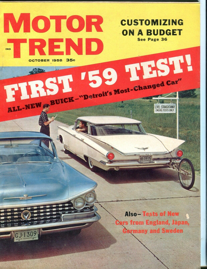 Motor Trend Magazine October 1958 All-New Buick VG No ML 052617nonjhe