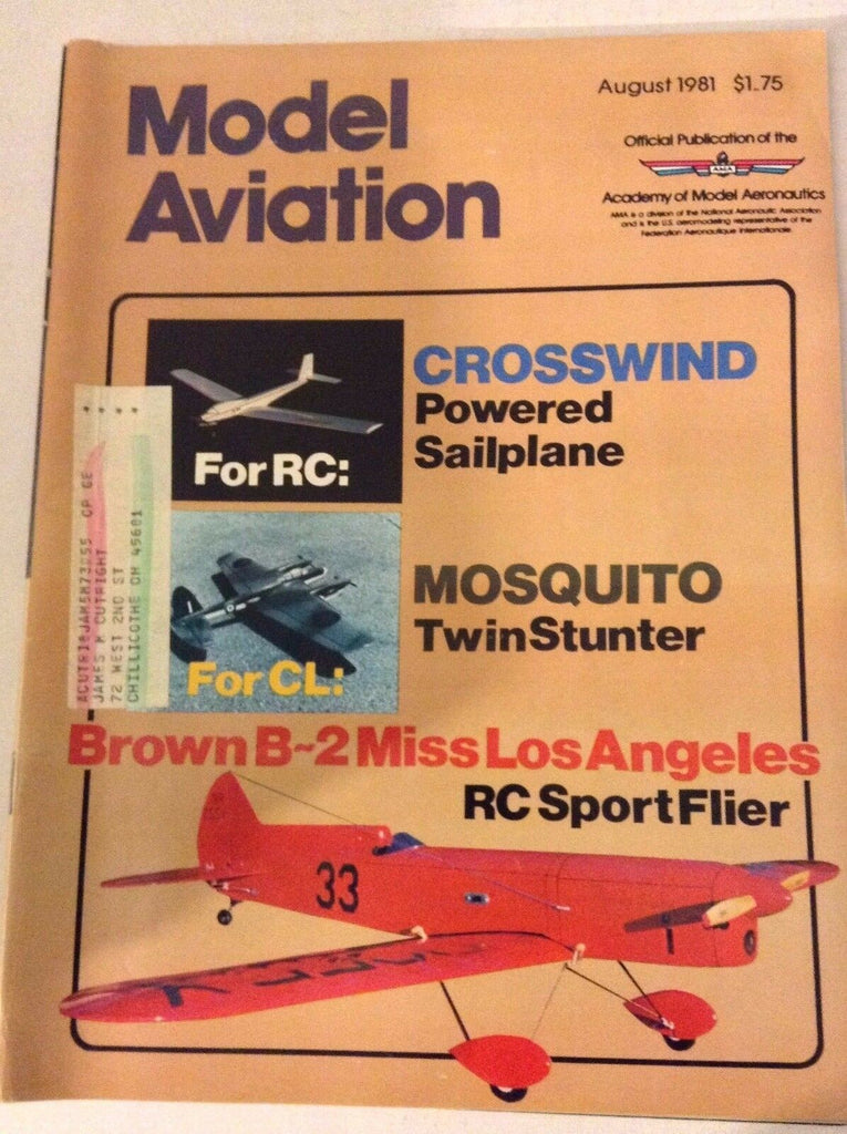 Model Aviation Magazine Crosswing Powered Sailplane August 1981 041417nonrh